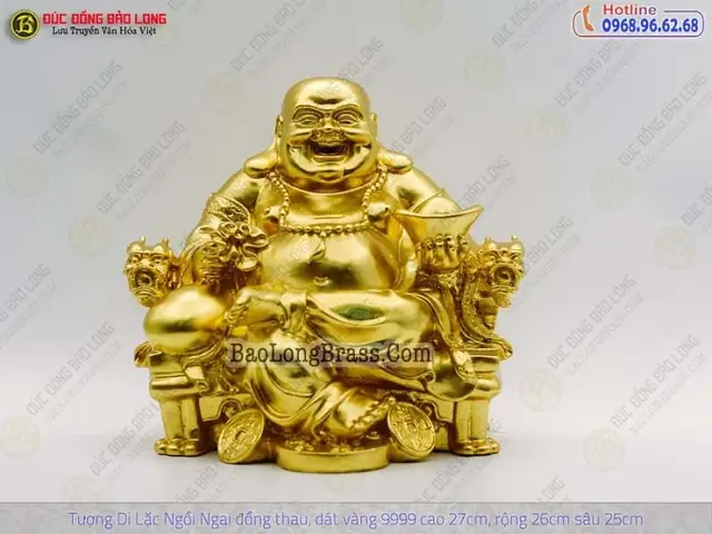 Tượng Di Lặc Bằng Đồng Dát Vàng