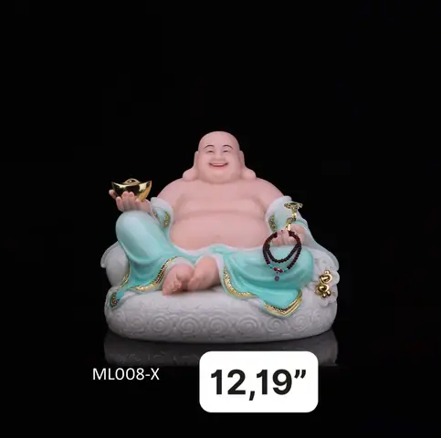 Tượng Phật Di Lặc Màu Xanh Ngọc Đá Đài Loan 12, 19 Inch ...