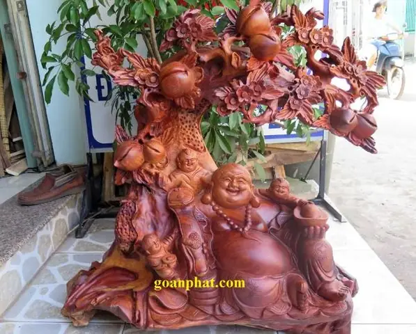 Phật Di Lặc Ngồi Gỗ Gõ - Mộc