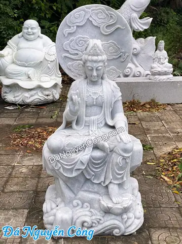 Tượng Quan Âm Tự Tại Bằng Đá 1m3