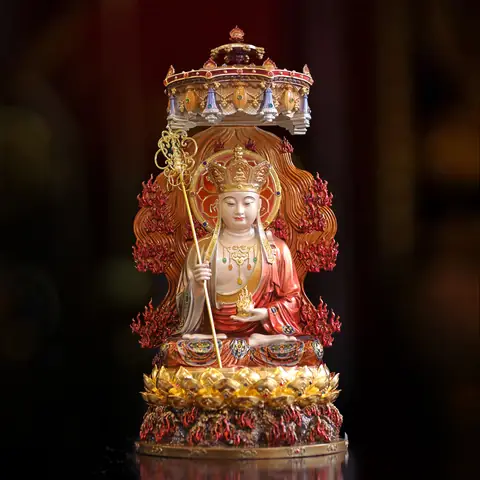 Tượng Địa Tạng Vương Bồ Tát Bằng Đồng, Gỗ, Bột Đá, Composit ...