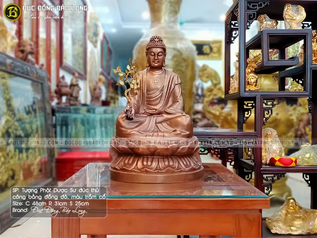 Tượng Phật Dược Sư Bằng Đồng Đỏ