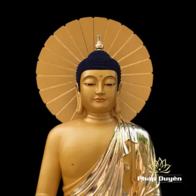 Alternative View Of Tượng Bổn Sư Thích Ca Ngồi Bằng Gỗ Dát Vàng, Cao 1.28m