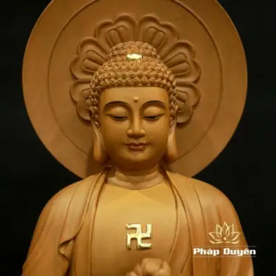 Alternative View Of Tượng A Di Đà Đứng Bằng Gỗ Hương Chương (long Não), Cao 66cm