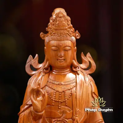 Alternative View Of Tượng Phật Quán Thế Âm Ngồi Tự Tại, Chất Liệu Gỗ Hương, Cao 60cm