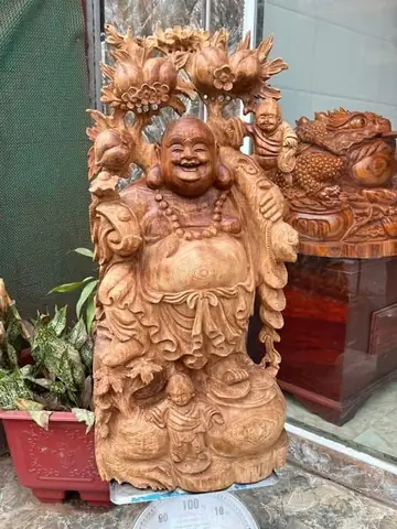 Tượng Phật - Di Lặc Liền Khối Cao 86cm, Gỗ Ngọc Am ...