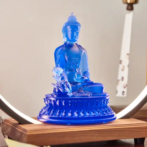 Tượng Phật Dược Sư Lưu Ly Xanh - Tĩnh Decor