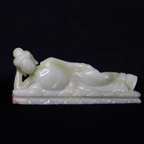 Tượng Phật Nằm Ngủ Ngọc Pakistan 20cm - Joca