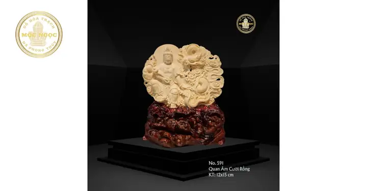 Quan Âm Tự Tại Ngà Voi - Mộc Ngọc - Gỗ Hóa Thạch, Đá Phong Thủy