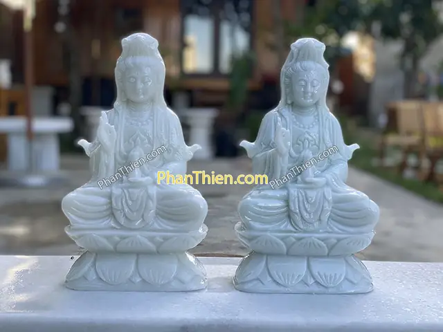 Tượng Phật Quan Âm Bằng Đá 30cm (qa-61)