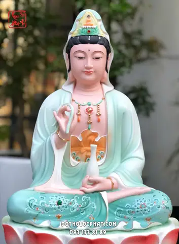 Tượng Quan Âm Bồ Tát Sứ Xanh Đế Non Nước Qabt-137