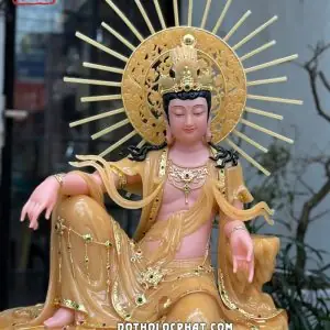 Tượng Quan Âm Tự Tại Bồ Tát Viền Vàng Đế Non Nước