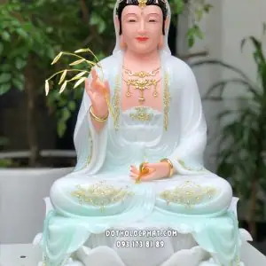 Tượng Quan Âm Bồ Tát Xanh Ngọc Đế Sen Sóng Nước