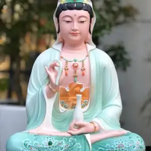Tượng Quan Âm Bồ Tát Sứ Xanh Đế Non Nước Qabt-137