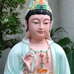 Tượng Quan Âm Bồ Tát Sứ Xanh Đế Non Nước Qabt-137