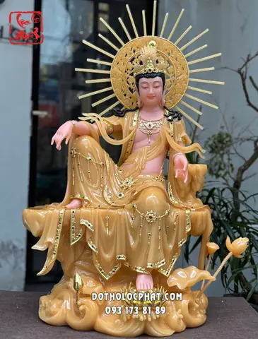Tượng Quan Âm Tự Tại Bồ Tát Viền Vàng Đế Non Nước