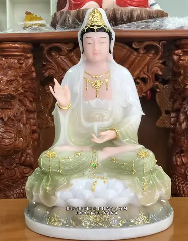 51. Tượng Quan Âm Xanh Ngọc Qabt-062