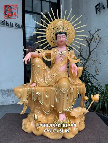 80. Tượng Quan Âm Tự Tại Bồ Tát Thạch Anh Đế Non Nước Qabt-146