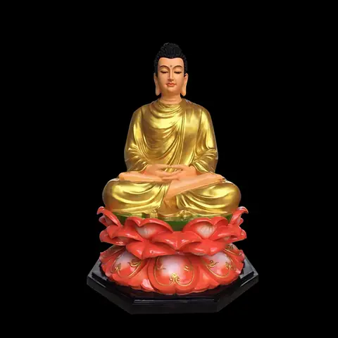 Tượng Phật Thích Ca Ngồi Đài Sen Hồng Cao Cấp Chất Liệu ...
