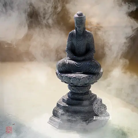 Tượng A Di Đà Thời Lý 12cm - Màu Đá (amitabha Buddha Statue ...