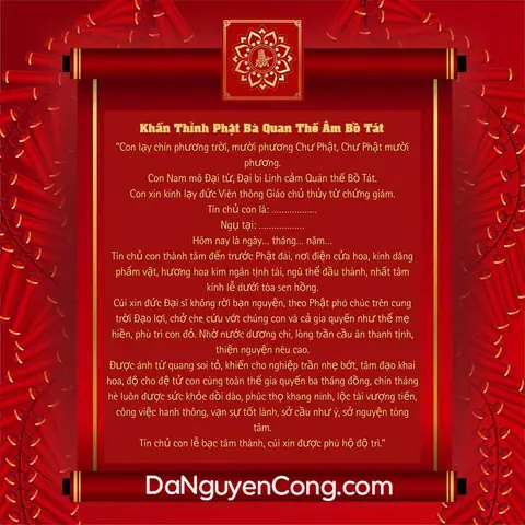 Bài Khấn Thỉnh Phật Bà Quan Thế Âm Bồ Tát Tại Nhà