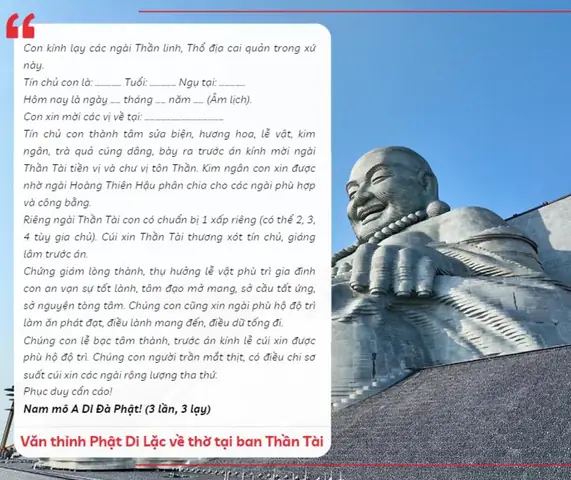 Văn Khấn Thỉnh Phật Di Lặc Về Thờ Tại Ban Thần Tài