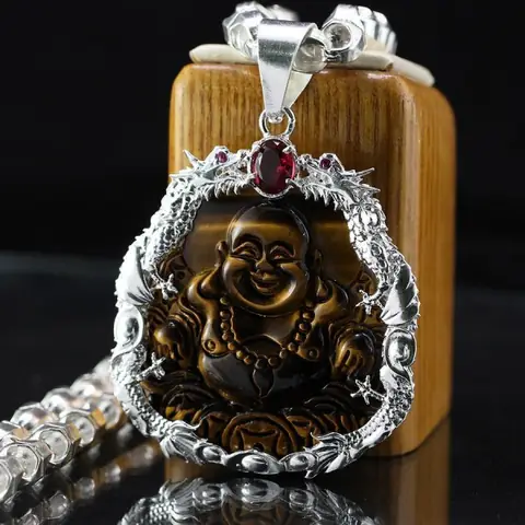 Dây Chuyền Bạc Nam Mặt Phật Di Lặc Cho Mệnh Thổ Dca0008.1