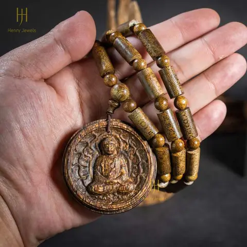 Vòng Cổ Trầm Hương Mặt Phật Sánh Chìm & Tốc Việt Nam