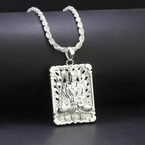 Dây Chuyền Bạc Nam Mặt Phật A Di Đà To Dca0137 - Trang Sức Tnj