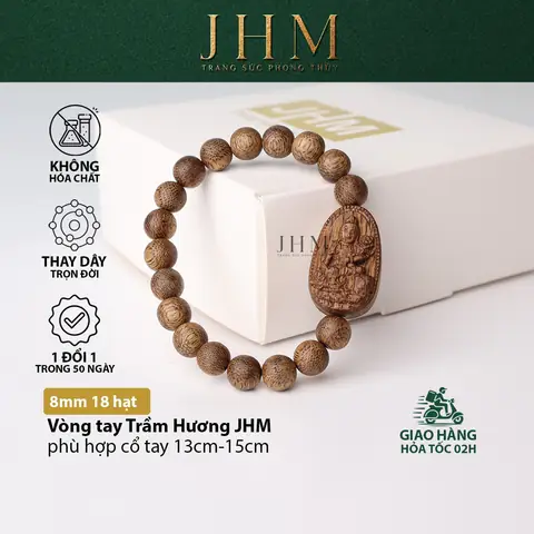 Vòng Tay Trầm Hương Tuổi Thìn Và Tuổi Tỵ Mix Phật Phổ Hiền Bồ Tát 8mm