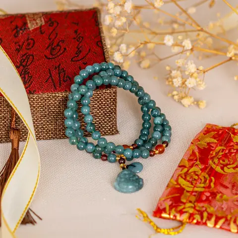 Vòng Tay Ngọc Jadeite Mix Phật Di Lặc Loại Cuốn 3 Vòng 6 Ly 080 ...