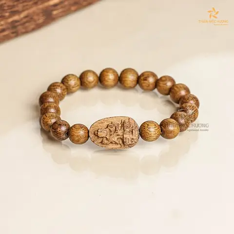 Vòng Tay Gỗ Trầm Hương Phật Bản Mệnh – Trầm Tốc Việt Nam Vân Dọc