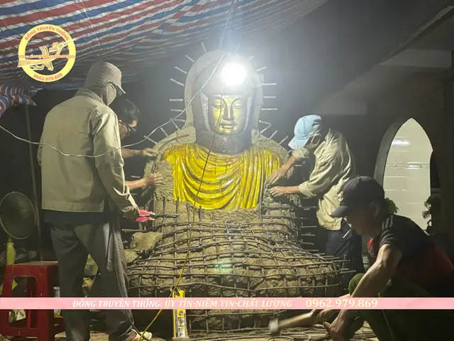 Một Số Hình Ảnh Đúc Tượng Phật Bổ Sư Bằng Đồng Cao 2m8 Tại Sóc Trăng.
