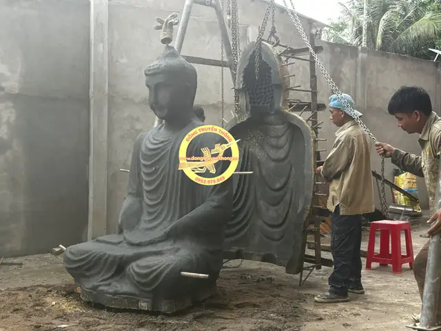 Một Số Hình Ảnh Đúc Tượng Phật Bổ Sư Bằng Đồng Cao 2m8 Tại Sóc Trăng.