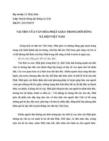 Vai Trò Của Phật Giáo Trong Đời Sống Xã Hội Việt Nam ...