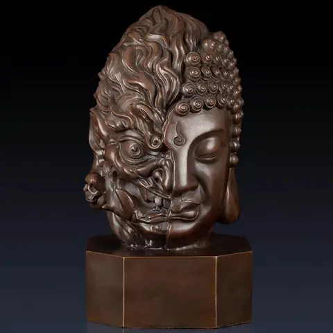 Tượng Phật Thiện Ác Biểu Tượng Cân Bằng Và Giác Ngộ Bằng Đồng