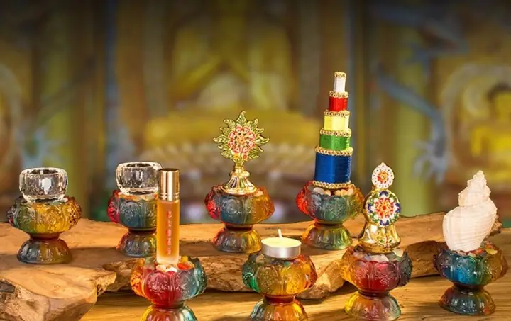 Bộ 8 Món Bát Bảo Cát Tường Cúng Dường Tam Bảo Đồ Thờ Cúng Mật ...