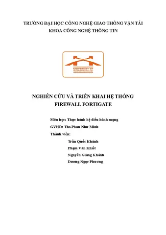 Báo Cáo Hđh Mạng 1 - Nghiên Cứu & Triển Khai Firewall Fortigate ...