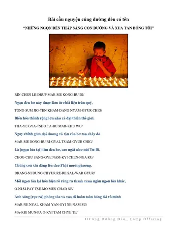 Bài Nguyện Cúng Dường Đèn 310122 | Pdf