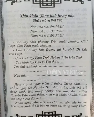 Bài Cúng Thần Linh Ngày Tết
