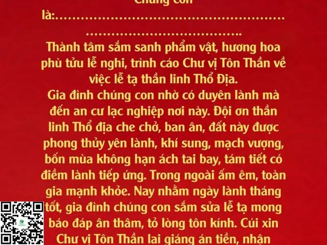 Bài Cúng Thổ Thần Đất Đai: Cẩm Nang Chi Tiết Về Tín Ngưỡng Tâm Linh Của Người Việt