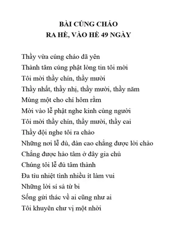 Bài Cúng Cháo | Pdf