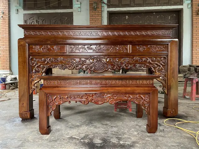 Án Gian Thờ Và Bàn Cúng Cơm Gỗ Gụ Đục Như Ý Cỡ Đại | Đồ Gỗ ...