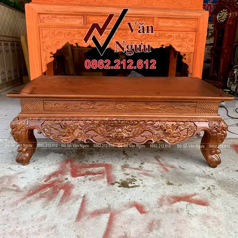 Bàn Cơm Sập Thờ Tứ Linh Gỗ Gụ Bt65 » Đồ Gỗ Văn Ngưu