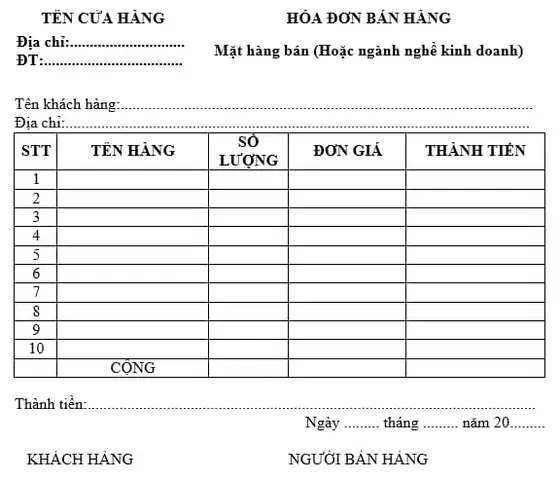 Tải Mẫu Hóa Đơn Bán Lẻ Excel, Word, Pdf Mới Nhất