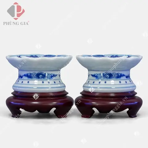 Chân Nến - Long Phụng Gốm Sứ Phùng Gia