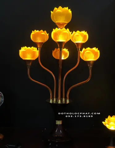 10 Đèn Lưu Ly 7-9-13 Bông Trang Trí Bàn Thờ Phật Dtp-020