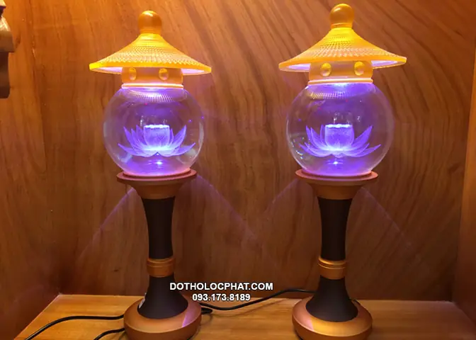 Đèn Cầu Nắp Ô Hoa Sen Thờ Phật – Gia Tiên Dkl -001