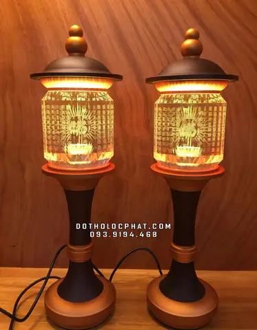 Đèn Tâm Kinh Nắp Ô Thờ Phật Thân Hợp Kim Dtp-007
