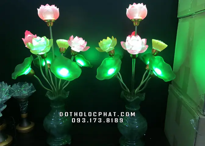 Đèn Bình Ngọc Có Lá Hợp Phong Thủy 7 – 9 – 13 Bông